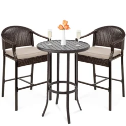 Best Choice Products 3-Piece Outdoor Wicker Bistro Bar Height Set For Patio, Garden W/ Barstools, Steel Frame 15 Best Choice Products 3-Piece Outdoor Wicker Bistro Bar Height Set For Patio, Garden W/ Barstools, Steel Frame -Garden & Outdoors GUEST 6cdc31fd 130f 4cea 91f8 ec8a4a532c5b