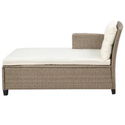 4pc Wicker Patio Conversation Seating Set With Cushions - Beige/Brown - GODEER -Garden & Outdoors GUEST 6d944197 78f9 4975 9a13 ba1d42ed6511