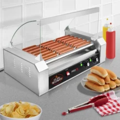 Olde Midway Electric Hot Dog Roller Grill Cooker With Glass Cover, Commercial Grade Machine -Garden & Outdoors GUEST 6dbf5dd0 58ab 465a 93d4 48b75c8b2f25
