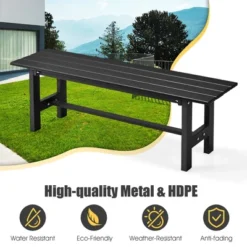 Tangkula Outdoor HDPE Bench W/ Metal Frame 47" X 14" X 16" For Yard Garden -Garden & Outdoors GUEST 6e2a1795 5fdd 41e4 b948 b15c7fa84787