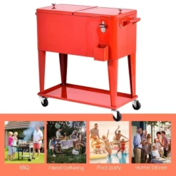 Costway 80-quart Cooler Beer Cart Outdoor Entertaining Rolling Party Steel Bar Bistro 13 Costway 80-quart Cooler Beer Cart Outdoor Entertaining Rolling Party Steel Bar Bistro -Garden & Outdoors GUEST 709ffc5d b85b 4638 838f 05ee0eb3f3f3