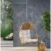 Greystone Indoor/Outdoor Wicker Hanging Chair With 8' Chain - Light Brown/Beige - Christopher Knight Home