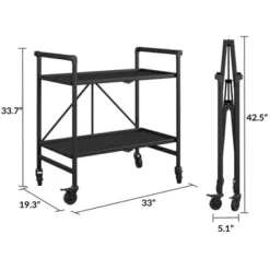 Indoor/Outdoor Folding Serving Cart With Wheels & Shelves - Black - Room & Joy 15 Indoor/Outdoor Folding Serving Cart With Wheels & Shelves - Black - Room & Joy -Garden & Outdoors GUEST 71ff24e1 aef2 452f bafe 6a81dd111a68