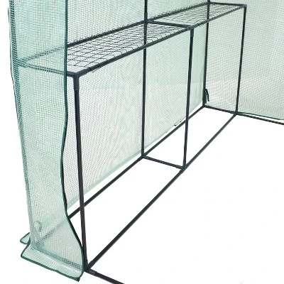 Sunnydaze Decor Sunnydaze Outdoor Portable Growing Rack Petite Deluxe Mini Walk-In Greenhouse With Roll-Up Door - 1 Shelf - Green 5 Sunnydaze Decor Sunnydaze Outdoor Portable Growing Rack Petite Deluxe Mini Walk-In Greenhouse With Roll-Up Door - 1 Shelf - Green - Image 5