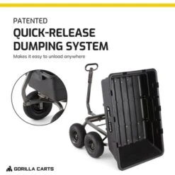Gorilla Carts 1500 Pound Capacity Heavy Duty Poly Yard Garden Steel Dump Utility Wheelbarrow Wagon Cart With 2 In 1 Towing ATV Handle, Black 6 Gorilla Carts 1500 Pound Capacity Heavy Duty Poly Yard Garden Steel Dump Utility Wheelbarrow Wagon Cart With 2 In 1 Towing ATV Handle, Black -Garden & Outdoors GUEST 739621bc 0165 4866 8666 186ce89e7988