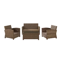 Bradenton 4pc Outdoor Wicker Conversation Set - Crosley -Garden & Outdoors GUEST 74205e0f 6b84 4400 b933 a50df22ed845