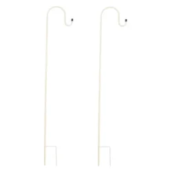 Set Of 2 Solar Outdoor Lights - Hanging Or Tabletop Rechargeable LED Lantern Set With 2 Shepherd Hooks For Outdoor Decor By Pure Garden (White) -Garden & Outdoors GUEST 7500f02f c7cf 42ed afc0 007388ae5103