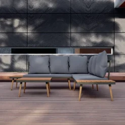 Stellar 4pc Outdoor Aluminum Sectional Set With Tables & Cushions - DUKAP -Garden & Outdoors GUEST 754e4aea 26f7 4bc8 a7f8 7b625e96cfa2