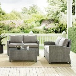 Bradenton 3pc Outdoor Wicker Seating Set - Crosley 15 Bradenton 3pc Outdoor Wicker Seating Set - Crosley -Garden & Outdoors GUEST 75894626 183c 4010 a53c 29e82e194c8f