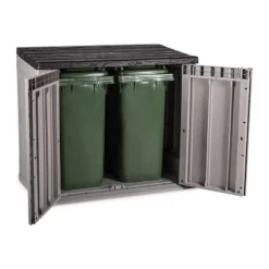 Toomax Stora Way All-Weather Outdoor XL Horizontal 5' X 3' Storage Shed Cabinet For Trash Can, Garden Tools, & Yard Equipment, Taupe Gray/Brown -Garden & Outdoors GUEST 7747ed5e dc79 43b2 a825 66ff955bba28