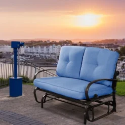 Costway Glider Outdoor Patio Rocking Bench Loveseat Cushioned Seat Steel Frame Blue 15 Costway Glider Outdoor Patio Rocking Bench Loveseat Cushioned Seat Steel Frame Blue -Garden & Outdoors GUEST 779dadc5 5f47 4249 9326 a7aecbb89fc5