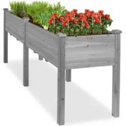 Best Choice Products 72x23x30in Raised Garden Bed, Elevated Wood Planter Box For Patio W/ Divider Panel -Garden & Outdoors GUEST 77eb29eb a3a5 43ab b35e 54c85070cde9