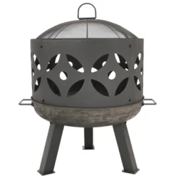 Sunnydaze Decor Sunnydaze Outdoor Camping Or Backyard Cast Iron Retro Round Fire Pit Bowl With Handles And Spark Screen - 26" - Black 11 Sunnydaze Decor Sunnydaze Outdoor Camping Or Backyard Cast Iron Retro Round Fire Pit Bowl With Handles And Spark Screen - 26" - Black -Garden & Outdoors GUEST 781b7de4 00df 48dc 84e9 8e0848c915fc