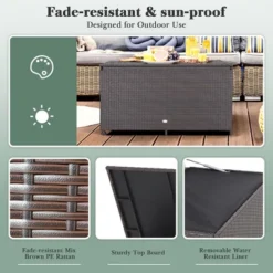 Costway 133 Gallon Patio Rattan Storage Deck Box Container Wheel Handle W/Liner 14 Costway 133 Gallon Patio Rattan Storage Deck Box Container Wheel Handle W/Liner -Garden & Outdoors GUEST 7892bc9a 1d60 47d7 9934 21eaa51ff7a7