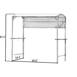 SUGIFT 7 Ft Outdoor Grill Gazebo BBQ Canopy With Side Awning In Gray -Garden & Outdoors GUEST 78964f73 8f8e 46b2 8ac9 103d22c22ee8