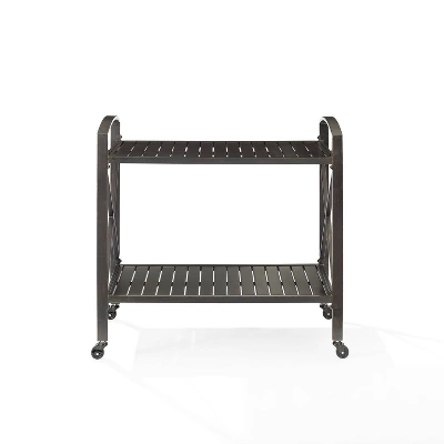 Kaplan Outdoor Steel Bar Cart Bronze - Crosley 4 Kaplan Outdoor Steel Bar Cart Bronze - Crosley - Image 4