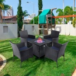 28" Outdoor Gas Fire Pit Table With Lid & Glass - Captiva Designs -Garden & Outdoors GUEST 78c4801a a31a 4230 9746 769200943728