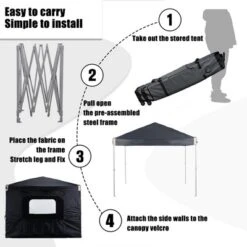Aoodor 10' X 10' Pop Up Canopy Tent With Removable Mesh Window Sidewalls, Portable Instant Shade Canopy With Roller Bag 14 Aoodor 10' X 10' Pop Up Canopy Tent With Removable Mesh Window Sidewalls, Portable Instant Shade Canopy With Roller Bag -Garden & Outdoors GUEST 79f00562 2126 4226 a5db 3fcec94fa4c5
