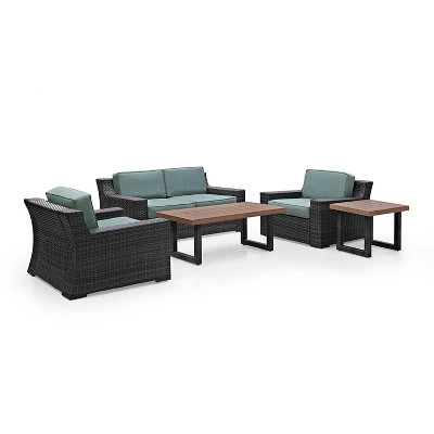 Beaufort 5pc Outdoor Wicker Conversation Set - Mist - Crosley 5 Beaufort 5pc Outdoor Wicker Conversation Set - Mist - Crosley - Image 5