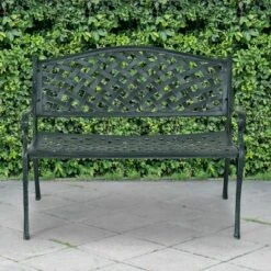 Costway 40'' Outdoor Antique Garden Bench Aluminum Frame Seats Chair Patio Garden Furni -Garden & Outdoors GUEST 7a7b6c45 4086 4b39 bce2 0147848301fc