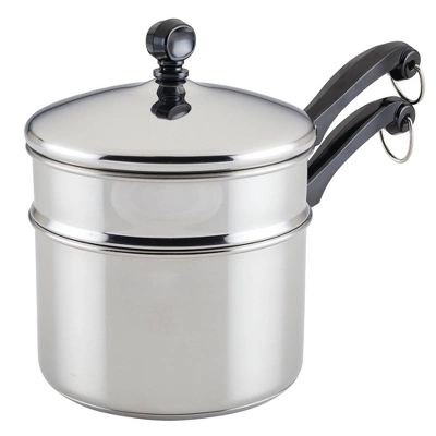 Farberware Classic Series 2qt Stainless Steel Double Boiler And Saucepan With Lid Silver 5 Farberware Classic Series 2qt Stainless Steel Double Boiler And Saucepan With Lid Silver - Image 5