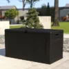 Flash Furniture 120 Gallon Plastic Deck Box - Outdoor Waterproof Storage Box For Patio Cushions, Garden Tools And Pool Toys
