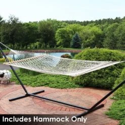 Sunnydaze Decor Sunnydaze Large Two-Person Double Wide 100% Cotton Rope Hammock With Spreader Bars For Patio And Backyard - 450 Lb Weight Capacity -Garden & Outdoors GUEST 810c3f55 6e02 44b9 b880 4fd2f1a26f72