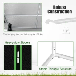 Costway 36''x36''x72'' Mylar Hydroponic Grow Tent W/Observation Window & Floor Tray GrayBlack -Garden & Outdoors GUEST 81493748 8655 4101 8caa 665d9d0ed94e