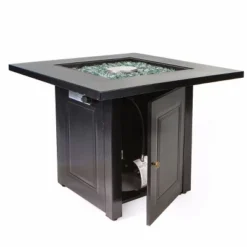 Barton Outdoor 46,000 BTU Fire Pit Table Fire Glass Fireplace Patio Heater Firepit Adjustable Flame Propane, Bronze
