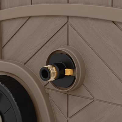 Suncast 150' Baywood Smart Tube Decorative Wheeled Hideaway Hose Reel Cart With Telescoping Handle For Lawn, Garden, & Utility, Dark Taupe 4 Suncast 150' Baywood Smart Tube Decorative Wheeled Hideaway Hose Reel Cart With Telescoping Handle For Lawn, Garden, & Utility, Dark Taupe - Image 4