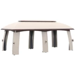 Outsunny 10' X 20' Patio Gazebo, Outdoor Gazebo Canopy Shelter With Netting & Curtains, Vented Roof, Steel Frame For Garden And Lawn -Garden & Outdoors GUEST 83e6ede0 e901 460d b4f7 d4e56fd9bf17