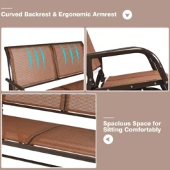 Costway Patio Swing Glider Bench Loveseat Rocking Chair Backyard Poolside -Garden & Outdoors GUEST 8561e9a5 cc26 49df ab18 b72cf8b8de76