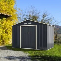 Costway Metal Storage Shed For Garden And Tools W/Sliding Double Lockable Doors -Garden & Outdoors GUEST 8921593c 290a 4668 8e43 1071f70e331c