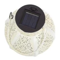 Set Of 2 Solar Outdoor Lights - Hanging Or Tabletop Rechargeable LED Lantern Set With 2 Shepherd Hooks For Outdoor Decor By Pure Garden (White) -Garden & Outdoors GUEST 89ed927c 359a 4f69 85a3 3d456993f2bc