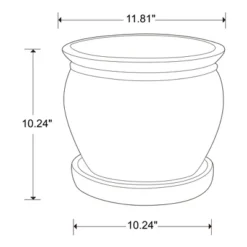 Southern Patio Wisteria 12 Inch Diameter Ceramic Indoor Outdoor Garden Planter Pot Urn With Saucer For Flowers, Herbs, And Plants -Garden & Outdoors GUEST 8b932206 6d89 4759 b456 5a8ff5b6e866