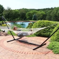 Sunnydaze Decor Sunnydaze Large Two-Person Double Wide 100% Cotton Rope Hammock With Spreader Bars For Patio And Backyard - 450 Lb Weight Capacity -Garden & Outdoors GUEST 8c1aadaf 4002 420b 85bb 24b48230d076