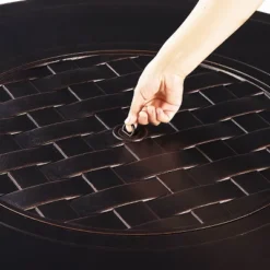 5pc Outdoor Fire Table Set With 44" Round Fire Table, 4 Deep Seating Swivel Rocking Chairs & Table Fabric Covers - Oakland Living -Garden & Outdoors GUEST 8d0c8964 0664 41f5 9c00 3f149900d6f8