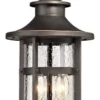 Minka Lavery Modern Outdoor Hanging Light Fixture Bronze Damp Rated 19 1/4" Clear Seeded Glass For Post Exterior House Porch Patio