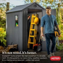 Keter Darwin 4'x6' Spacious Heavy Duty Organizing Storage Shed - Gray -Garden & Outdoors GUEST 8f9de87c db64 4013 a4d8 505470816f62
