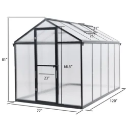 Aoodor Walk-In Greenhouse Polycarbonate Panel Hobby Greenhouses With Aluminum Frame Heavy Duty -Garden & Outdoors GUEST 907882a5 ed92 4eb3 b0a9 67a613807a7c