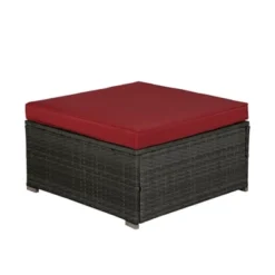 4pc Outdoor Wicker Conversation Set - Red/Brown - GODEER -Garden & Outdoors GUEST 90d928bc 0069 4e0b 927a c737845120c6