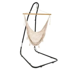 Sunnydaze Decor Sunnydaze Cotton/Nylon Outdoor Mayan Hammock Chair With Adjustable Stand - 330 Lb Weight Capacity - Natural -Garden & Outdoors GUEST 90e5de35 7d8a 47dc 9988 d637b78f8114