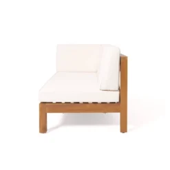 2pc Brava Outdoor Acacia Wood Left Arm Loveseat & Coffee Table With Cushion Teak/Beige - Christopher Knight Home -Garden & Outdoors GUEST 9167cf7f b884 43fb 82ee 315d742cead9