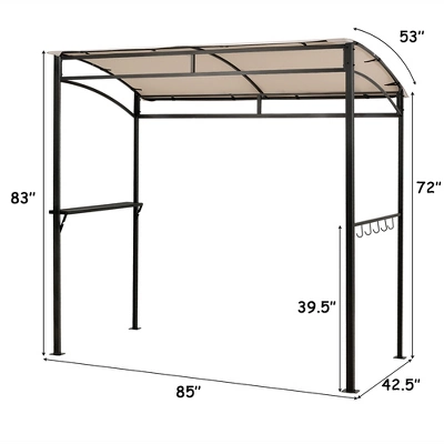 Costway 7'x4.5' Grill Gazebo Outdoor Patio Garden BBQ Canopy Shelter Storage Hook 1 Costway 7'x4.5' Grill Gazebo Outdoor Patio Garden BBQ Canopy Shelter Storage Hook