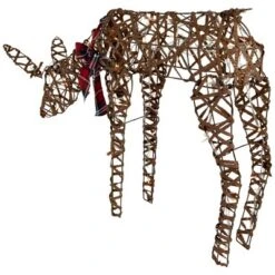 Northlight 35" LED Lighted Feeding Rattan Reindeer Outdoor Christmas Decoration -Garden & Outdoors GUEST 925bbcf7 cf4a 4f69 a4d4 86aa0731b9db