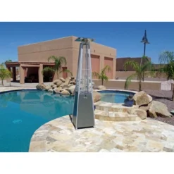 Glass Tube Outdoor Patio Heater Hammered Silver - AZ Patio Heaters