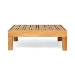 2pc Brava Outdoor Acacia Wood Left Arm Loveseat & Coffee Table With Cushion Teak/Beige - Christopher Knight Home -Garden & Outdoors GUEST 9402d723 79fa 44dc b830 83332287a58c