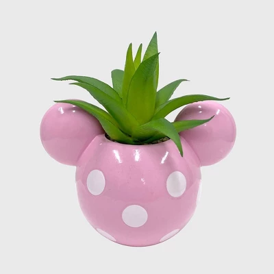 Disney 2pc Indoor/Outdoor Ceramic Mickey And Minnie Mouse Icon Succulent Set Pink/White 7 Disney 2pc Indoor/Outdoor Ceramic Mickey And Minnie Mouse Icon Succulent Set Pink/White - Image 7