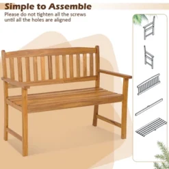 Costway Patio Acacia Wood Bench 2-Person Slatted Seat Backrest 800 Lbs Outdoor Natural 13 Costway Patio Acacia Wood Bench 2-Person Slatted Seat Backrest 800 Lbs Outdoor Natural -Garden & Outdoors GUEST 9542ae89 a55f 46e5 9c77 f2c30e133ed3