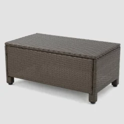 Puerta 5pc Wicker Sofa Chat Set - Brown/Ceramic Gray - Christopher Knight Home -Garden & Outdoors GUEST 9553ebdc 17b5 4065 a2e0 5b6fada456b2